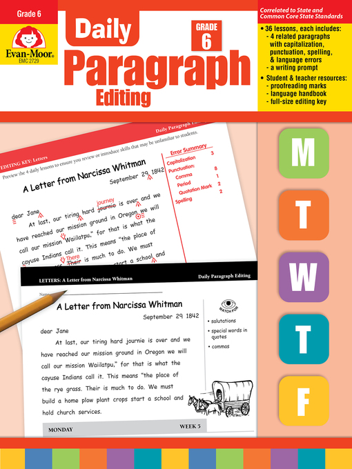 Title details for Daily Paragraph Editing, Grade 6 by Evan-Moor Educational Publishers - Available